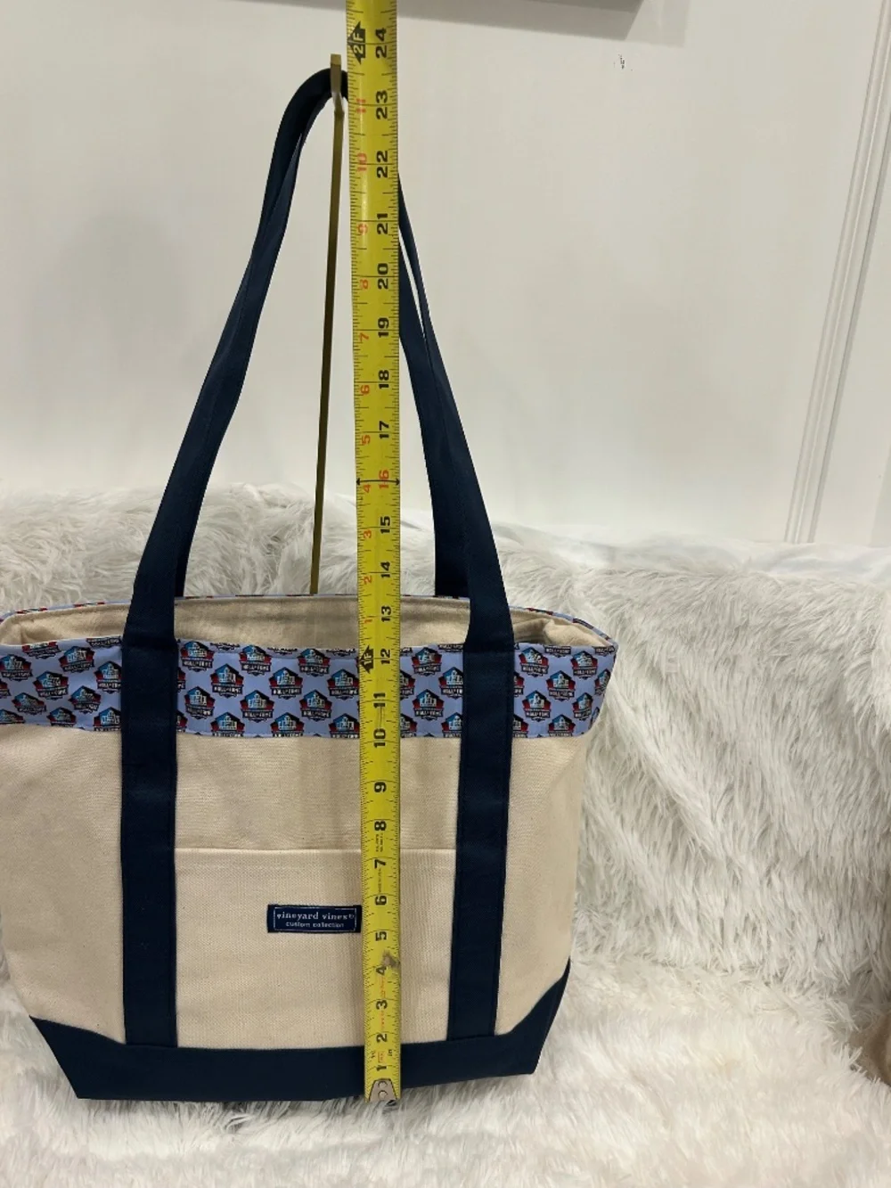 Vineyard Vines Pro Football Hall of Fame Zippered Canvas Tote